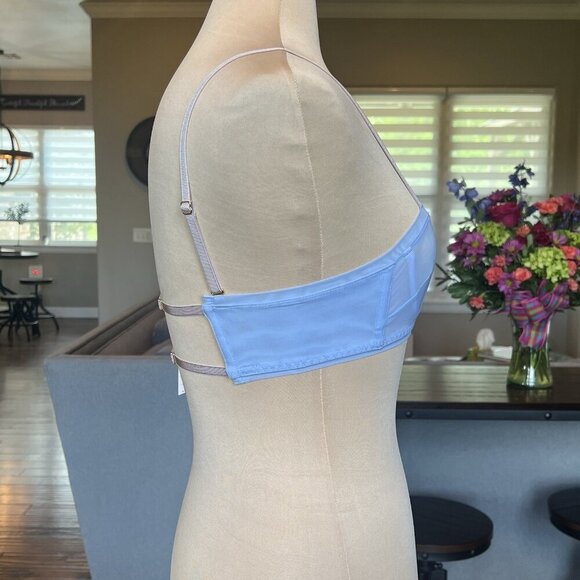NWT We Are HAH Free People Wired Bra 30-38A 30A 32A 34A 36A 38A Periwinkle Sheer - Picture 7 of 14